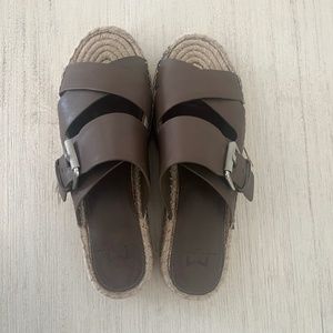 Marc Fisher Espadrille Slide Sandal Brown Size 8